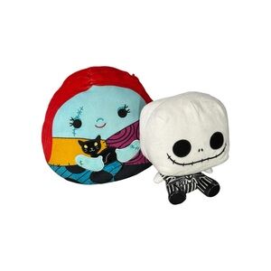 The Nightmare Before Christmas Jack & Sally Plushies Squishmallow & Funko Used